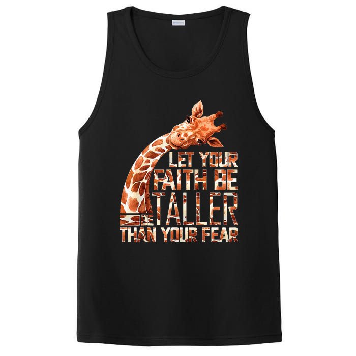 Let Your Faith Be Taller Than Your Fear Giraffe PosiCharge Competitor Tank