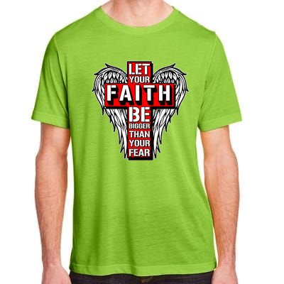 Let Your Faith Be Bigger Than Your Fear Winged Cross Adult ChromaSoft Performance T-Shirt