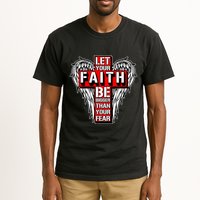 Let Your Faith Be Bigger Than Your Fear Winged Cross Tall T-Shirt