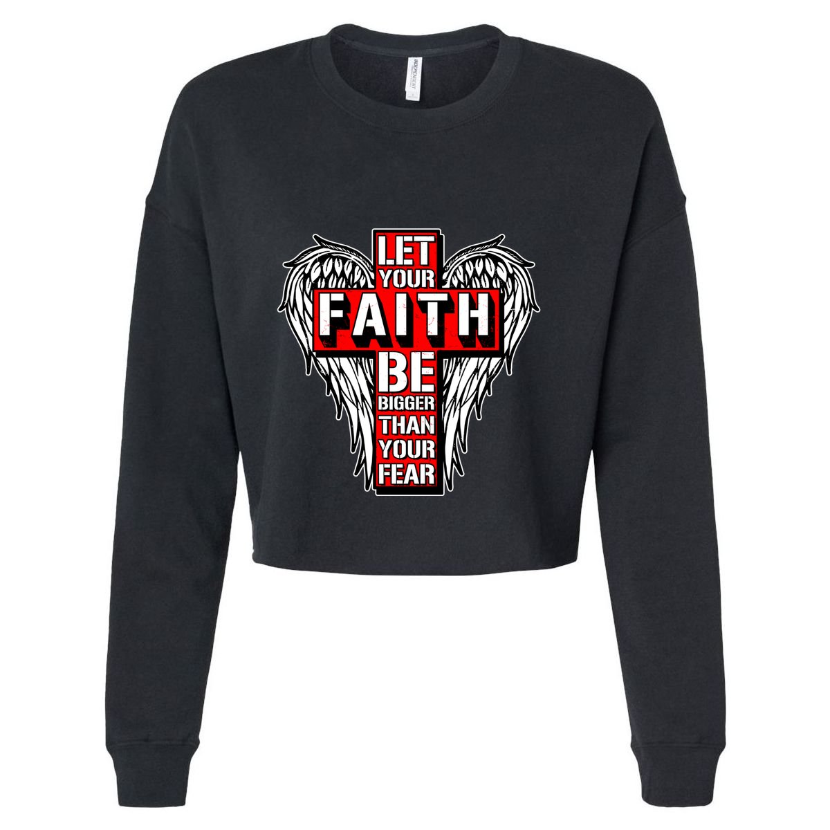 Let Your Faith Be Bigger Than Your Fear Winged Cross Sustainable Bucket Hat