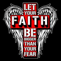 Let Your Faith Be Bigger Than Your Fear Winged Cross Zip Tote Bag