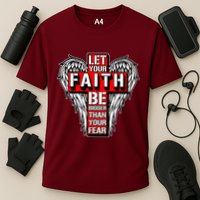 Let Your Faith Be Bigger Than Your Fear Winged Cross Performance Shirt