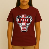 Let Your Faith Be Bigger Than Your Fear Winged Cross T-Shirt