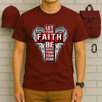 Let Your Faith Be Bigger Than Your Fear Winged Cross T-Shirt