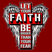 Let Your Faith Be Bigger Than Your Fear Winged Cross Beanie