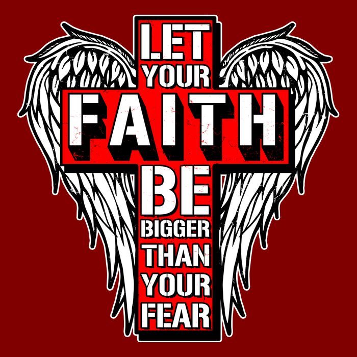 Let Your Faith Be Bigger Than Your Fear Winged Cross Beanie