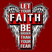 Let Your Faith Be Bigger Than Your Fear Winged Cross Youth Performance Sprint T-Shirt