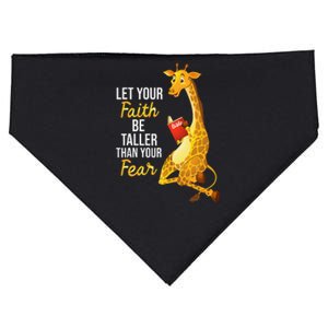 Let Your Faith Be Taller Than Your Fear Giraffes Lover Zoo USA-Made Doggie Bandana