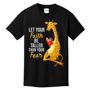 Let Your Faith Be Taller Than Your Fear Giraffes Lover Zoo Kids T-Shirt