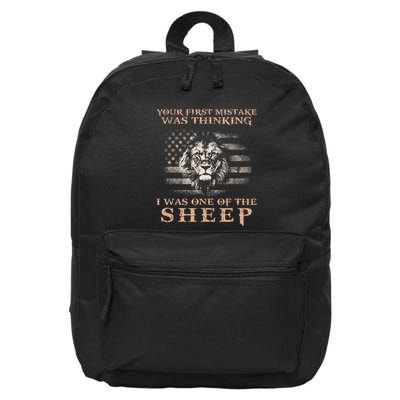 Lion Your First Mistake Was Thinking I Was One Of The Sheep 16 in Basic Backpack