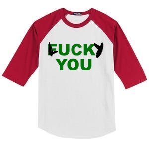 Lucky You F*ck You Funny St Patrick's Day Kids Colorblock Raglan Jersey