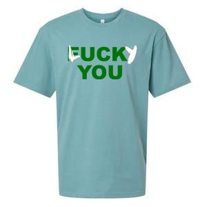 Lucky You F*ck You Funny St Patrick's Day Sueded Cloud Jersey T-Shirt