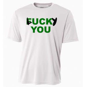 Lucky You F*ck You Funny St Patrick's Day Cooling Performance Crew T-Shirt