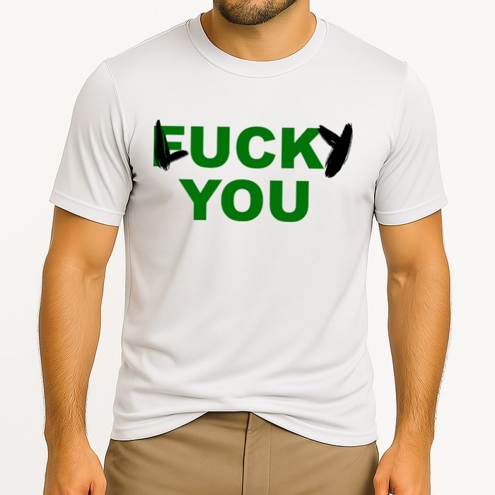 Lucky You F*ck You Funny St Patrick's Day Cooling Performance Crew T-Shirt