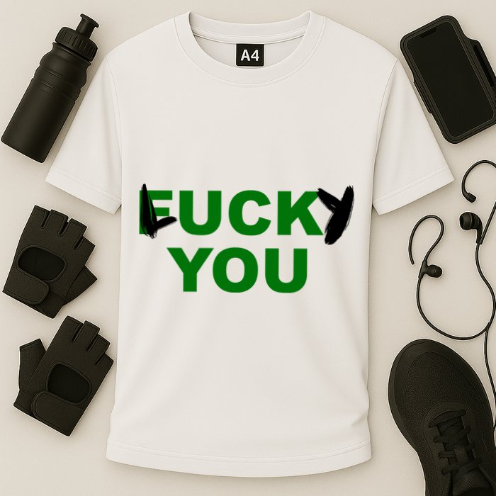 Lucky You F*ck You Funny St Patrick's Day Cooling Performance Crew T-Shirt