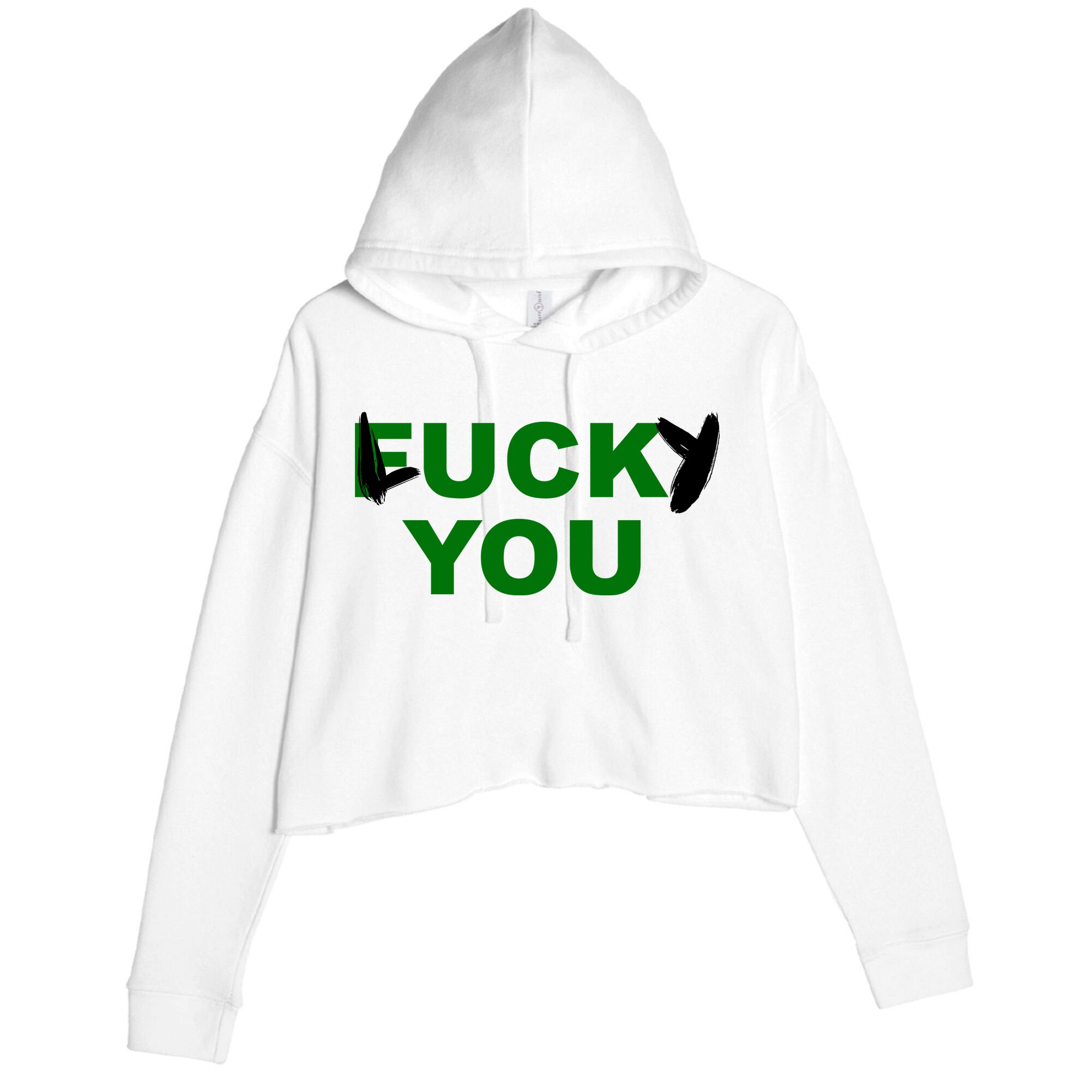 Lucky You F*ck You Funny St Patrick's Day Crop Fleece Hoodie