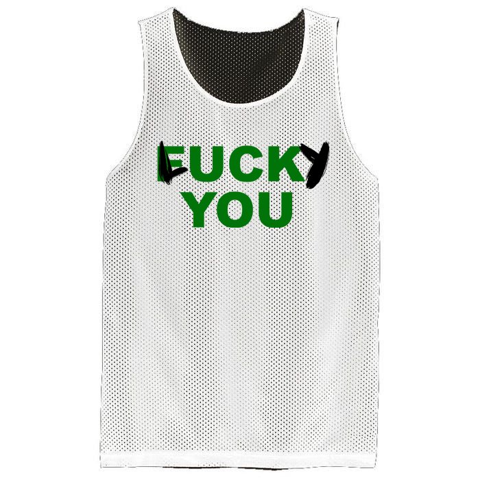 Lucky You F*ck You Funny St Patrick's Day Mesh Reversible Basketball Jersey Tank