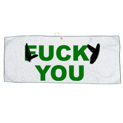 Lucky You F*ck You Funny St Patrick's Day Large Microfiber Waffle Golf Towel