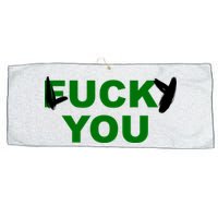 Lucky You F*ck You Funny St Patrick's Day Large Microfiber Waffle Golf Towel