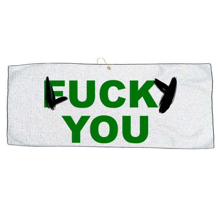 Lucky You F*ck You Funny St Patrick's Day Large Microfiber Waffle Golf Towel
