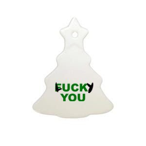 Lucky You F*ck You Funny St Patrick's Day Ceramic Tree Ornament