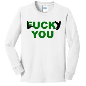 Lucky You F*ck You Funny St Patrick's Day Kids Long Sleeve Shirt