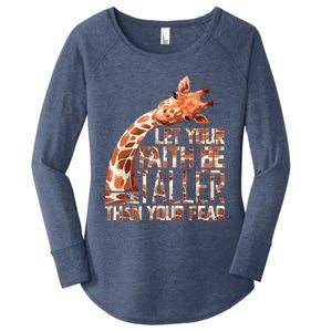 Let Your Faith Be Taller Than Your Fear Giraffe Women's Perfect Tri Tunic Long Sleeve Shirt