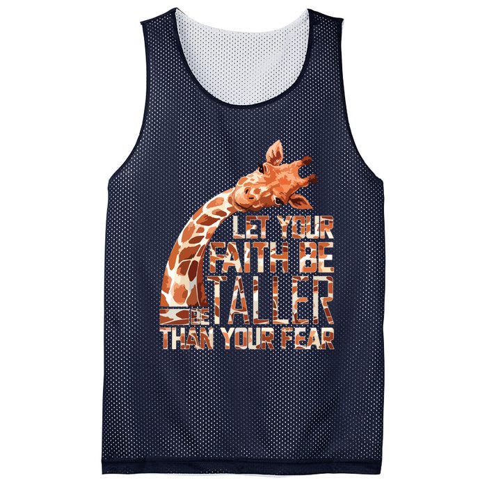 Let Your Faith Be Taller Than Your Fear Giraffe Mesh Reversible Basketball Jersey Tank