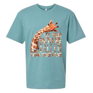 Let Your Faith Be Taller Than Your Fear Giraffe Sueded Cloud Jersey T-Shirt