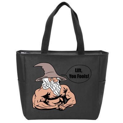 Lift You Fools Wizard Weightlifting Bodybuilding Gym Fitness Zip Tote Bag