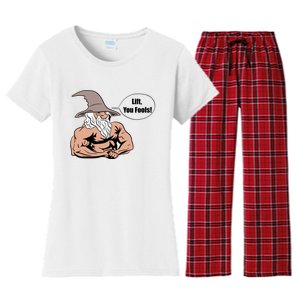 Lift You Fools Wizard Weightlifting Bodybuilding Gym Fitness Women's Flannel Pajama Set