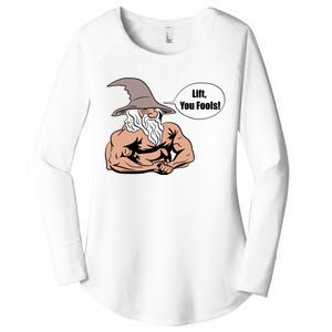 Lift You Fools Wizard Weightlifting Bodybuilding Gym Fitness Women's Perfect Tri Tunic Long Sleeve Shirt