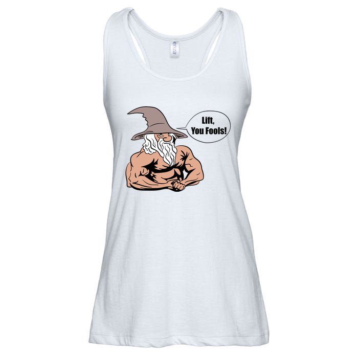 Lift You Fools Wizard Weightlifting Bodybuilding Gym Fitness Ladies Essential Flowy Tank