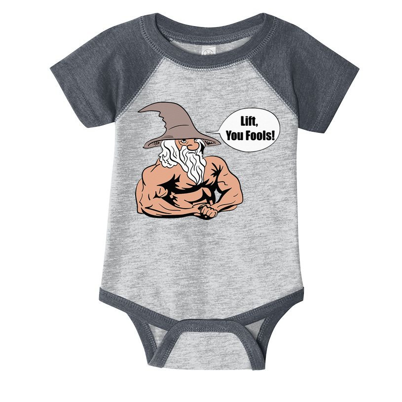 Lift You Fools Wizard Weightlifting Bodybuilding Gym Fitness Infant Baby Jersey Bodysuit