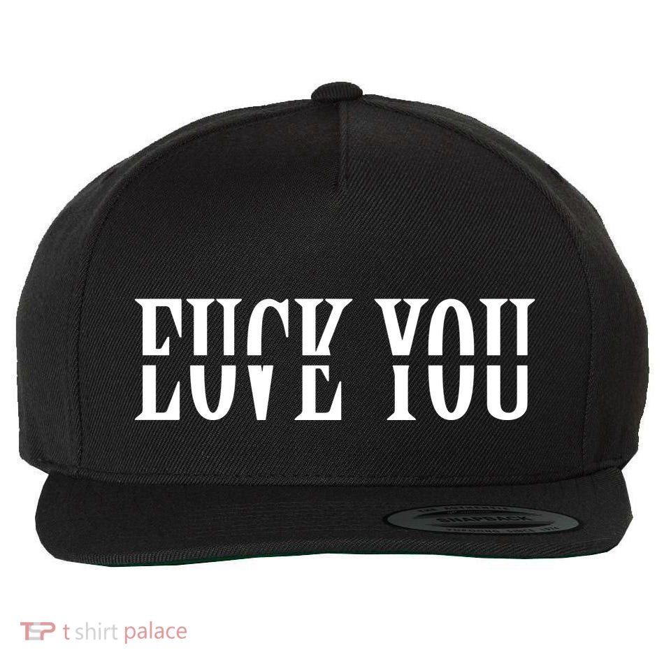 Love You  Fuck You Wool Snapback Cap