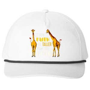 Let Your Faith Be Taller Than Your Fear Zoo Animal Giraffe Snapback Five-Panel Rope Hat