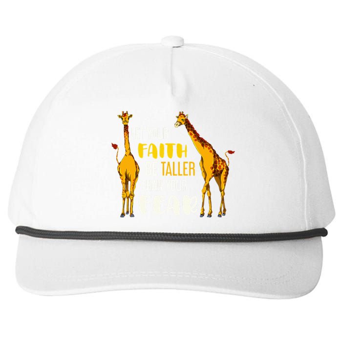 Let Your Faith Be Taller Than Your Fear Zoo Animal Giraffe Snapback Five-Panel Rope Hat