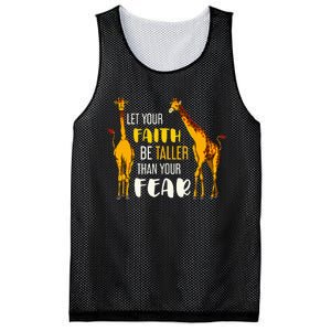 Let Your Faith Be Taller Than Your Fear Zoo Animal Giraffe Mesh Reversible Basketball Jersey Tank