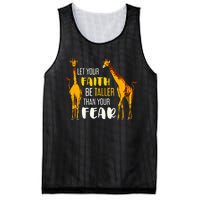 Let Your Faith Be Taller Than Your Fear Zoo Animal Giraffe Mesh Reversible Basketball Jersey Tank