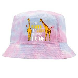 Let Your Faith Be Taller Than Your Fear Zoo Animal Giraffe Tie-Dyed Bucket Hat