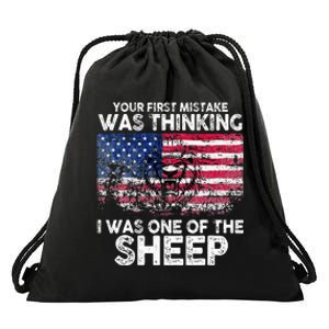 Lion Your First Mistake Was Thinking I Was One Of The Sheep Drawstring Bag