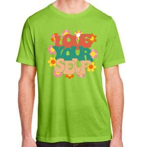 Love Yourself Floral Positive Quote Adult ChromaSoft Performance T-Shirt