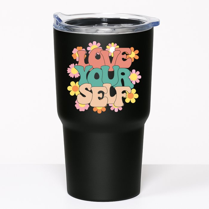 Love Yourself Floral Positive Quote Tumbler