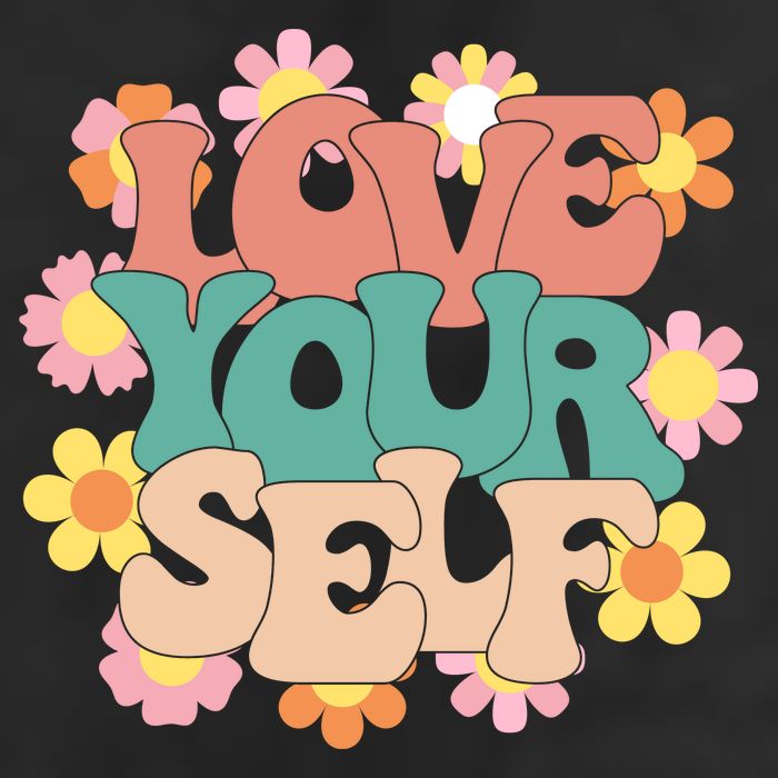 Love Yourself Floral Positive Quote Tumbler