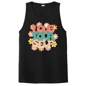 Love Yourself Floral Positive Quote PosiCharge Competitor Tank