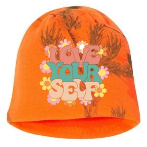 Love Yourself Floral Positive Quote Kati - Camo Knit Beanie