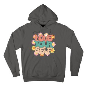 Love Yourself Floral Positive Quote Hoodie