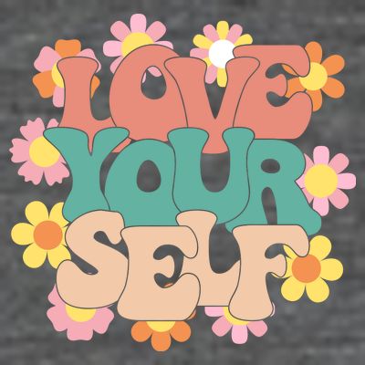 Love Yourself Floral Positive Quote T-Shirt