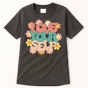 Love Yourself Floral Positive Quote Tall T-Shirt