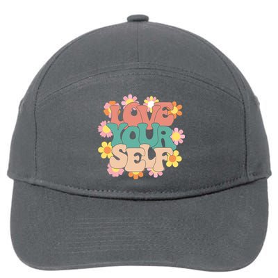 Love Yourself Floral Positive Quote 7-Panel Snapback Hat